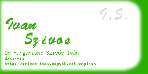 ivan szivos business card